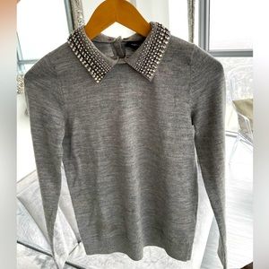 French connection sweater with crystal collar